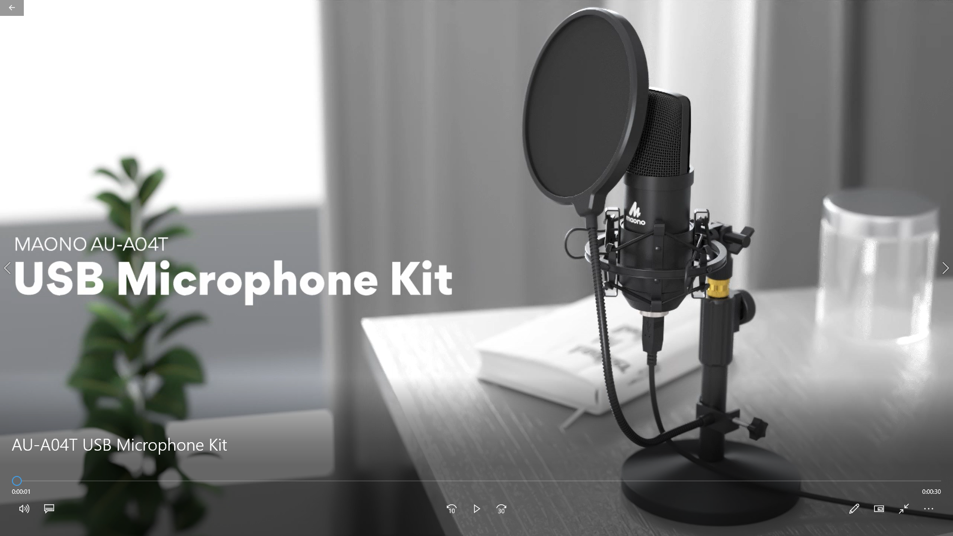 MAONO USB Microphone Kit 192kHz/24Bit AU-A04T PC Condenser Podcast